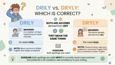 drily vs dryly
