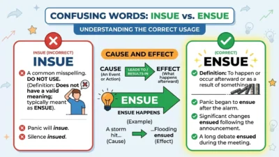 insue vs ensue
