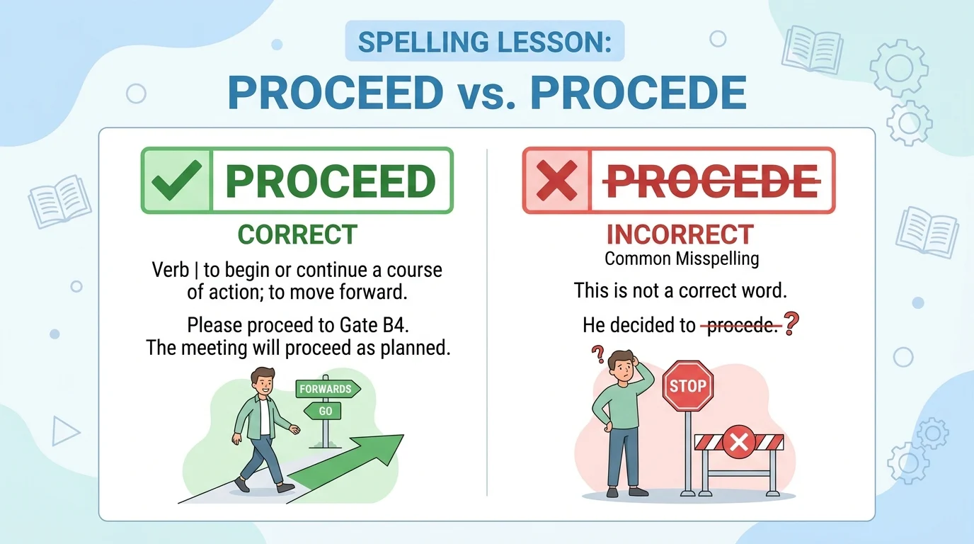 Proceed vs Procede: What Is the Correct Spelling? (2026)