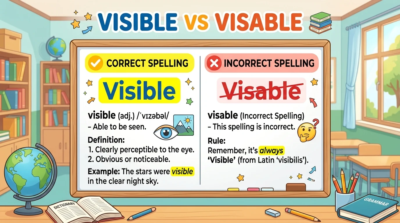 Visible or Visable: Which Spelling Is Correct? (2026)