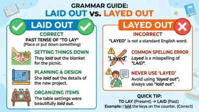 laid out vs layed out