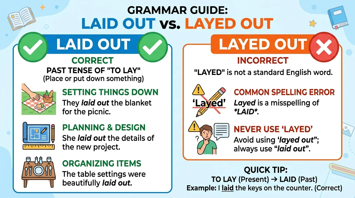 Laid Out vs Layed Out: The Correct Phrase Explained (2026)