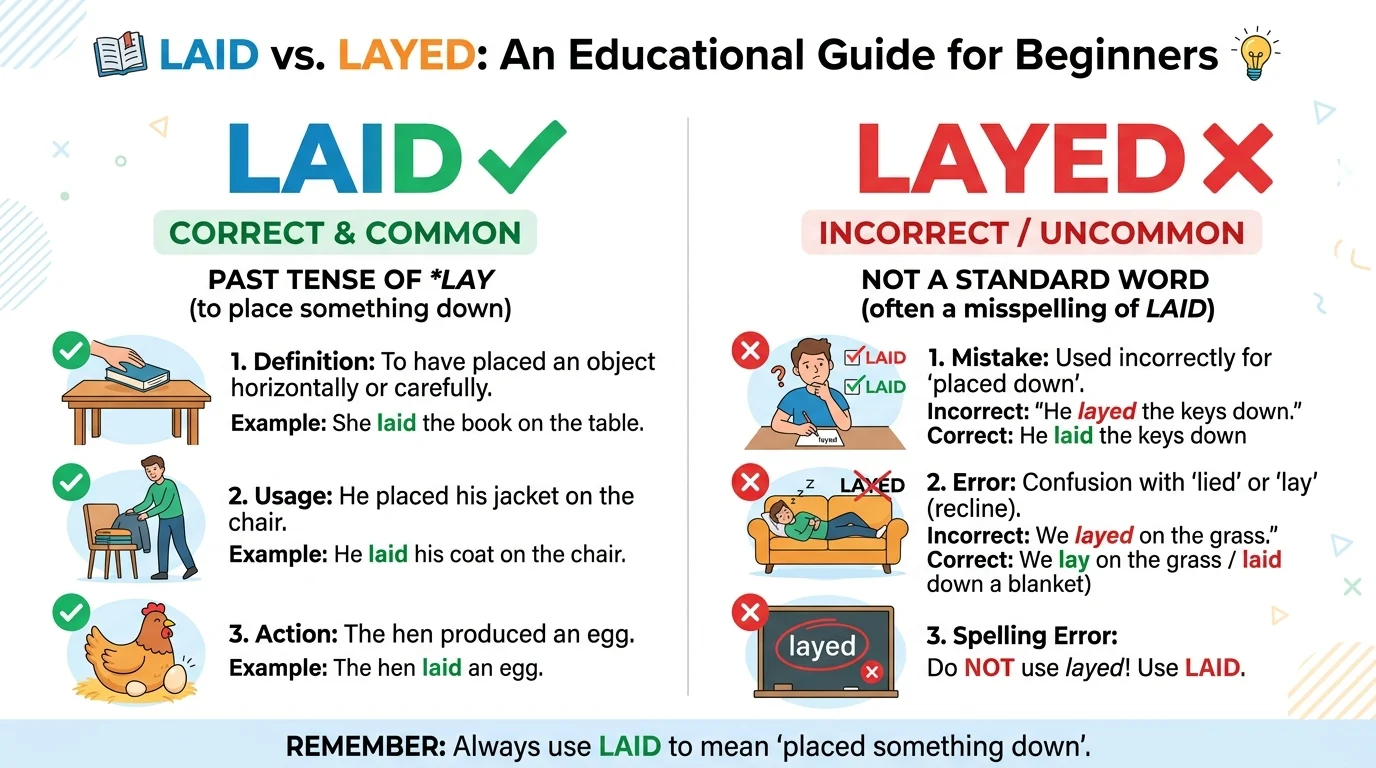 Laid vs Layed: The Correct Form You Should Use (2026)