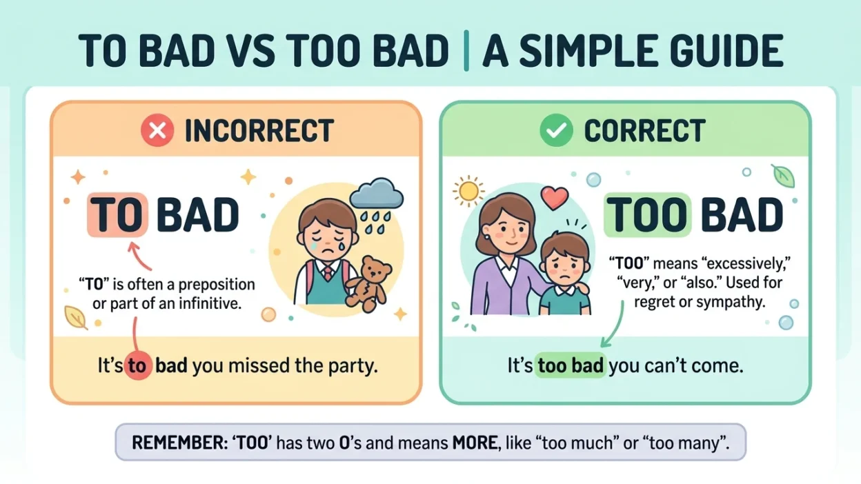 to bad vs too bad