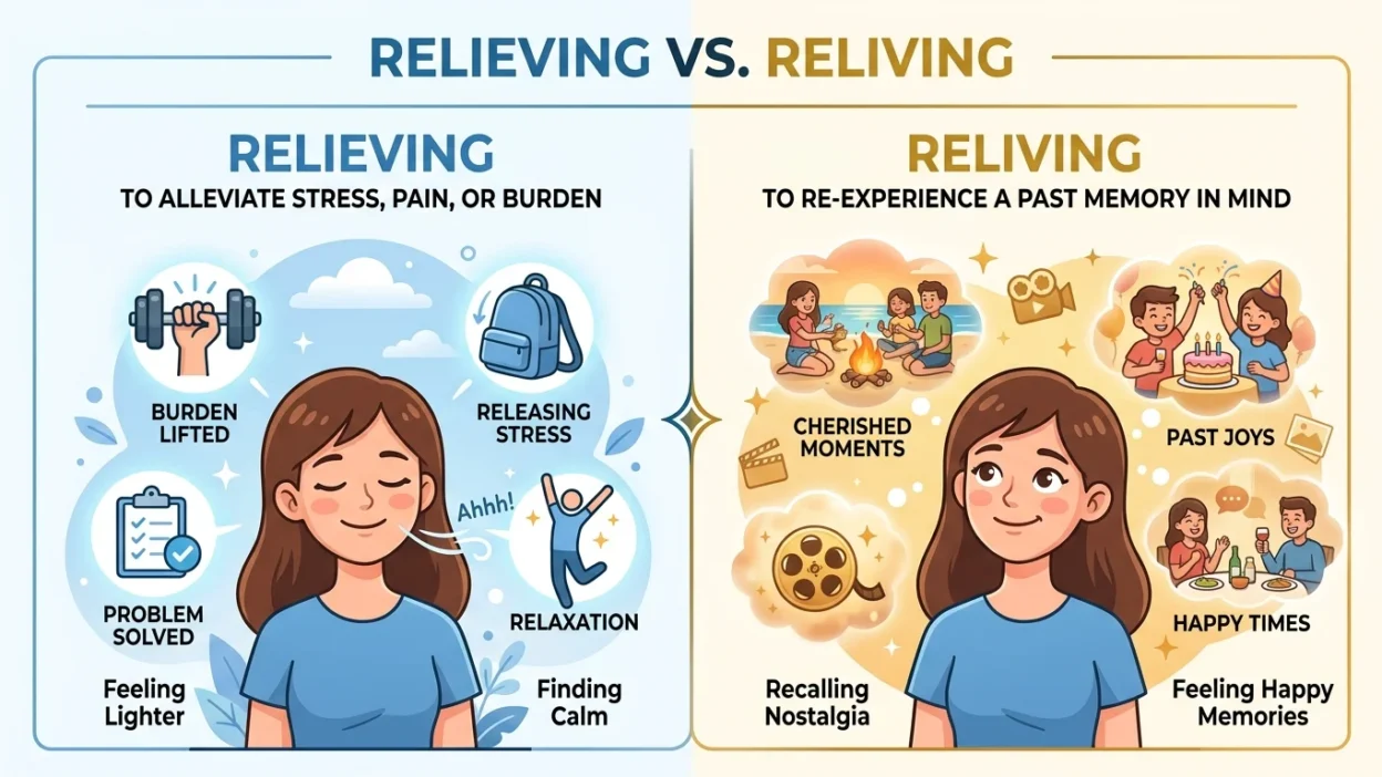 relieving vs reliving
